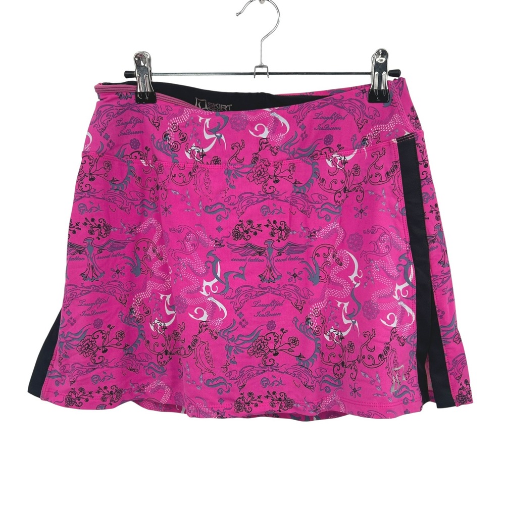 Skirt Sports Y2K Pink Tattoo Print Skort S Athletic Running Tennis Workout Skirt